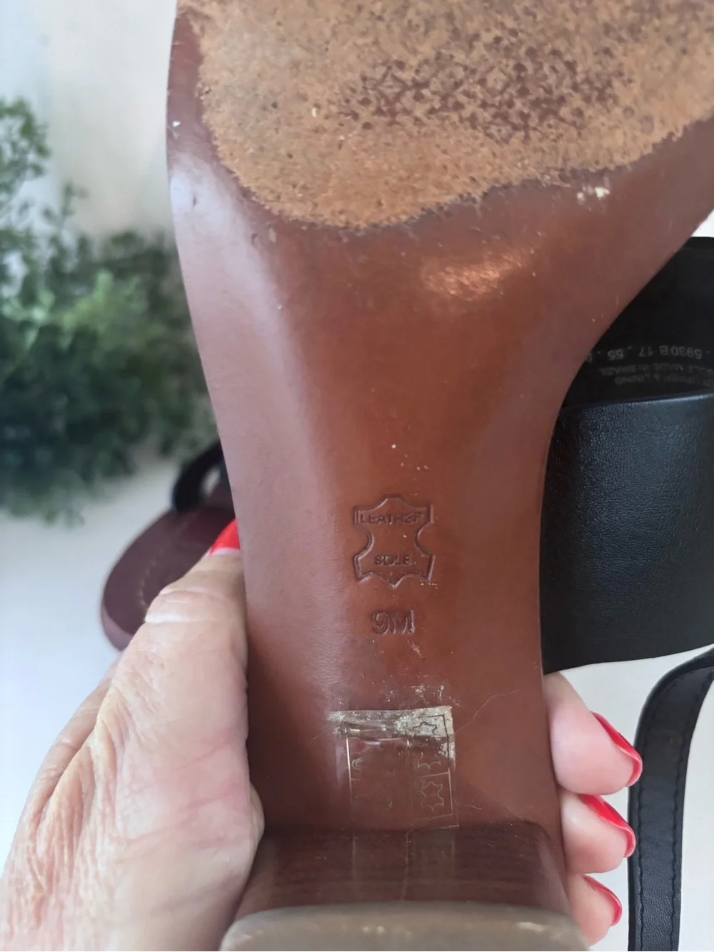 Tory Burch Black Leather Slingback Block Heel Sandals